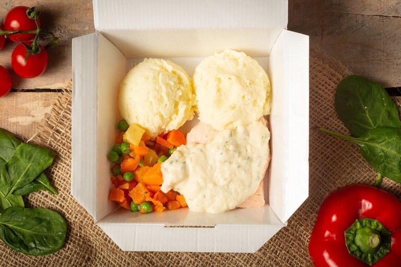 Roast Chicken, Potato & Seasonal Vegetables - Food Village School Meals