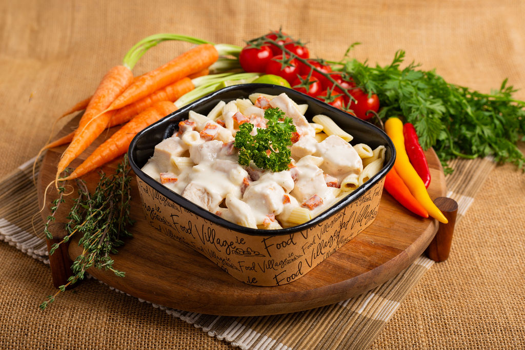 Food Village School Meals Chicken & Chorizo Pasta Bake
