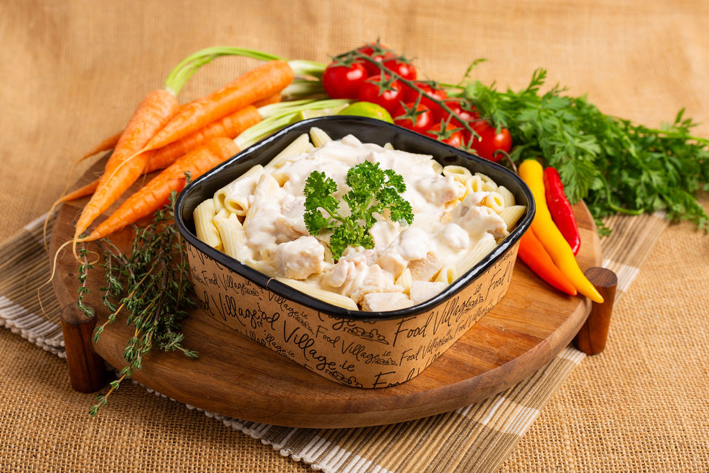 Food Village School Meals Creamy Chicken & Bacon Carbonara