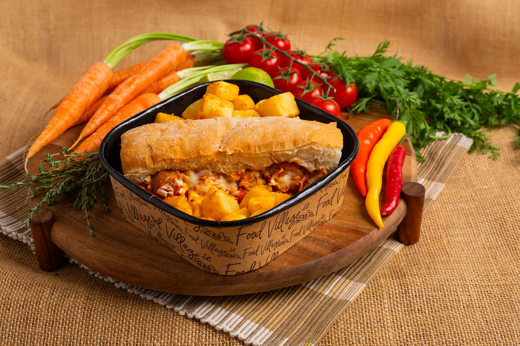 Food Village School Meals Meatball Marinara Sub & Oven Baked Cubes<br />