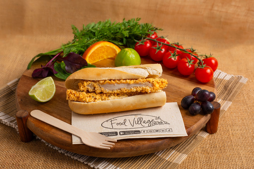 Food Village School Meals Half of Southern Fried Chicken Fillet Roll