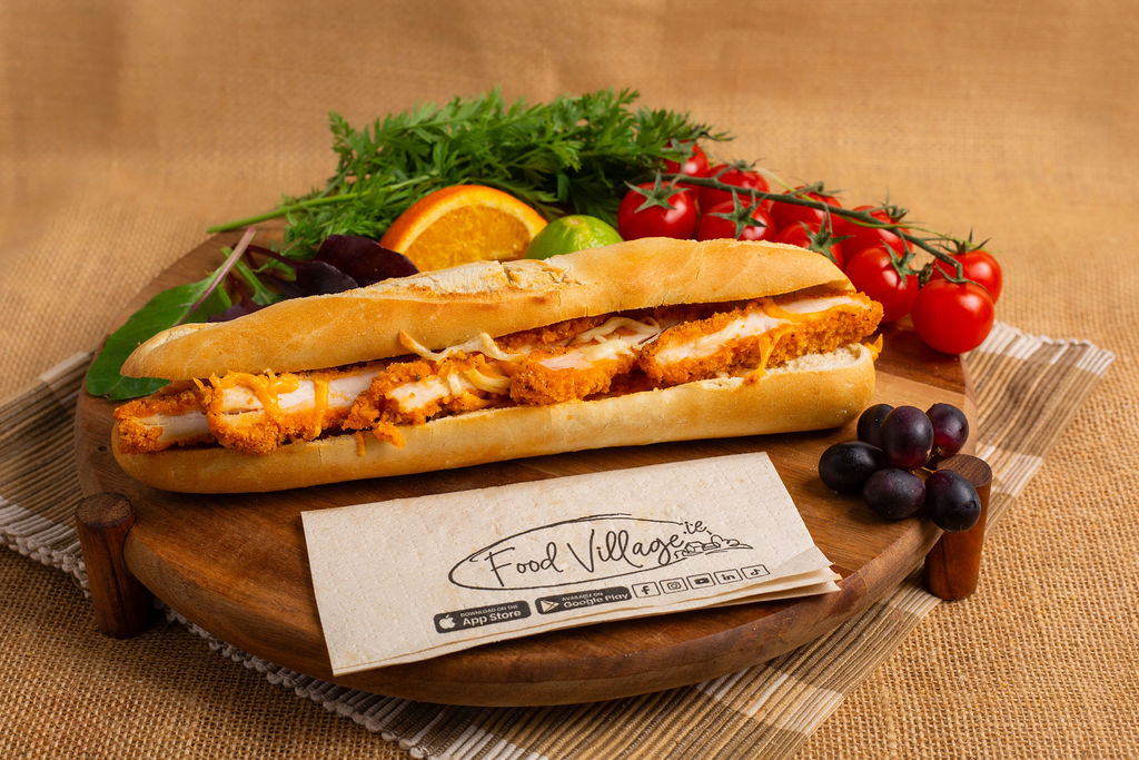 Food Village School Meals Hot & Spicy Chicken & Cheese Baguette
