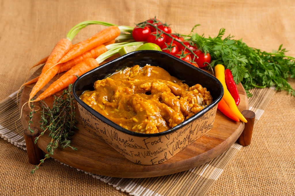 Food Village School Meals Katsu Chicken Curry served on a bed of Rice