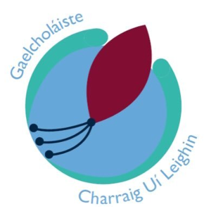 Gaelcholáiste Charraig Uí Leighin crest
